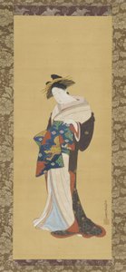 Oiran, Edo korszak (szín és arany selyemen)